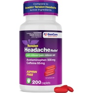 GenCare - Tension Headache Relief Pain Reliever with Acetaminophen 500 mg & Caffeine 65 mg (200 Capl