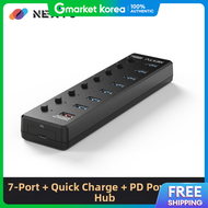 Next U | Next-Uh309Pd Usb3.0 9-Port Charging Hub 7 Data Transfer Ports 1 Quick Charge Port 1 Type-C