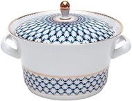 Lomonosov Porcelain Soup Bowl Tureen Cobalt Net 113.3 oz/3350 ml