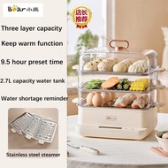 Bear เหล็กไร้สนิมใช้งานในบ้านเครื่องพ่นไอน้ำไฟฟ้าหลายชั้น14.7ลิตรความจุมากหม้อนึ่งไอน้ำ DZG-CA2G2เคร