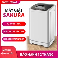 Máy giặt mini SAKURA Tự động 100% giặt vắt sấy - Có thể giặt áo khoác lông mùa đông cỡ lớn