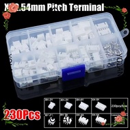 YOLANDAGOODS 230Pcs 2.54mm Pitch Terminal, Housing Kit XH2.54 Pin Connector, Male And Female 2p 3p 4