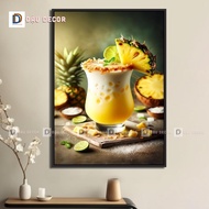 Paintings of lemon tea shops, soft drinks, drinks, coffee shops, decorative paintings for lemon tea 