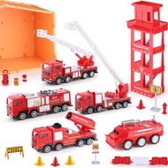 iPlay, iLearn Fire Trucks Toy for Boys 3-5, Kids Fire Engine Station Playset, Toddler Emergency Vehi