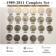 1Set23pcs 5Sen Coins GoodConditions 1989-2011 Malaysia S2 5Sen Complete Set Duit Syiling Lama Collec