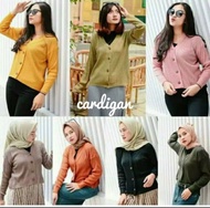 CARDIGAN KANCING BATOK RAJUT CROP LENGAN PANJANG WANITA// BAJU RAJUT A