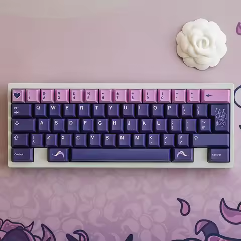 Love Magic Keycaps for Mechanical Keyboard PBT Dye Sublimation Purple Pink Cherry Height Girl Gift S