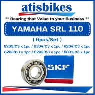 SKF YAMAHA SRL110 ( 6pcs/Set-C3 ) Motorcycle Engine Bearings 6001C3 6202C3 6203C3 6204C3 6205C3 6304