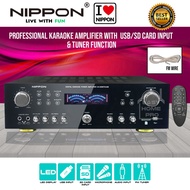 NIPPON AV-2006TKUSB Power Amplifier Karaoke Amp Ampli Home Theater Receiver USB SD FM Bluetooth 2Mic Input Remote