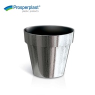 Prosperplast Silver Chrome Cube Pot (140 x 124mm)