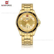 men watch seiko watch watch for men Naviforce NAVIFORCE 9106 Men's Watch Calendar Steel Band Watch W