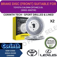 CORINTH GENUINE DISC BRAKE ROTOR (FRONT) FOR TOYOTA CALDINA [ST246] 2.0L (2002-2007YR) (296MM) - PER