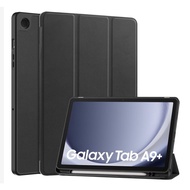 Samsung Galaxy Tab S9, S9 FE, S9 Plus, A9, A9 Plus Leather Case With Flexible Edge, With Convenient Pen Tray