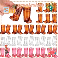 GREATESKOO 10Pcs Mini Cowboy Boot Glasses, Transparent Plastic Western Cowboy Glasses, Creative 1 Oz