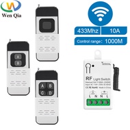 433Mhz Wireless Remote Control Switch AC110V 220V 230V 10A Relay Receiver 1000M for Factory Office E