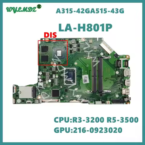 LA-H801P Mainboard for Acer Aspire A315-42 A515-43 A315-42G A515-43G Laptop Motherboard R3-3200 R5-3