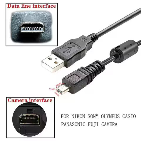 Universal 3.7V USB Data Cable UC-E6 Digital Camera Mini 8 Pin for Nikon CoolPix Fuji Panasonic Olymp