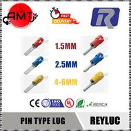 REYLUC CABLE LUG PIN LUG INSULATED RED YELLOW BLUE 100PIECES