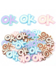 30 ชิ้น/แพ็ค สติกเกอร์ PVC "OK" ซอฟต์เจล, 24X35mm สติกเกอร์ซอฟต์เจลสำหรับรองเท้า เสื้อผ้า หมวก เคส โ