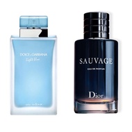 DIOR SAUVAGE EDP MEN & D&G LIGHT BLUE EAU INTENSE EDP WOMEN [100ML EDP 2PCS COUPLE COMBO]