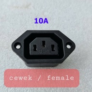 Socket Kabel Power AC Female 3 Lubang Pin PSU Komputer PC CPU terminal
