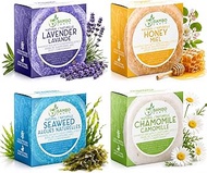 Solid Shampoo Bar And Conditioner Effect Hair Soap – 4 Pack 100% Organic Shampoo Bars For Hair With 