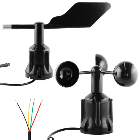 60m/s Wind Speed Sensor Module 360° Direction Output RS485 4-20MA 0-5V 0-10V Weather Station 3 Cup A
