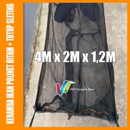 Black polynet net fish cage plus zipper cover size 4x2x1.2