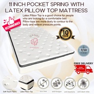 High Quality Mattress SY Latex Pillow Top Pocketed Spring Mattress 11Inch Single, Super Single, Queen and King