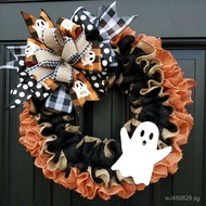 Window Wreath Halloween Harvest Festival Ghost Festival Wreath Outdoor Decoration Front Door Ghost R