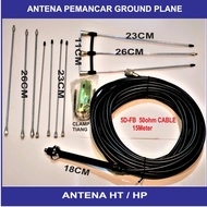 ANTENA RIG HP HT PEMANCAR RADIO FM GROUND PLANE KOMPLIT KABEL 15M