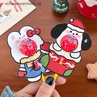 Strongaroetrtomj 10Pcs Christmas Party Candy Package Card Elk Lollipop Holder Biscuits Decoration Kids Gift Home DIY Supplies SG