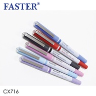ปากกาโรลเลอร์ 0.5 FASTER CX716  ปากกาโรลเลอร์ หัวเข็ม ลายเส้นเล็ก 0.5 มม. เขียนลื่น คมชัด (จำนวน 1 ด้าม)