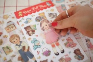 韓國【Afrocat】paper doll mate sticker 2  Julie（透明底）手帳 貼紙6張 生活 心情 進口
