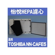 【怡悅HEPA濾心】適用於TOSHIBA 東芝空氣清淨機 NN-CAFE5 送四組活性炭濾網