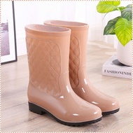 【Thermal-Lined Anti-Slip】Women's Mid-Calf Winter Rain Boots Waterproof Shoes/Non-Slip Gum Boots/Cozy