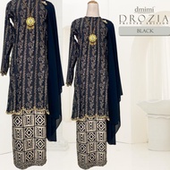 DMIMI Baju Kurung Moden DROZIA | Printed Moden Labuh | Material High Quality Dobby Silk | Small Size