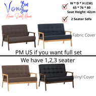Von Bonjour HIACE 2 Seater Sofa Set /Fabric Sofa / PU Sofa / 1 Seater Sofa / 2 Seater Sofa / 3 Seater Sofa 皮革沙发 / 布制沙发 1+2+3 SofaSet