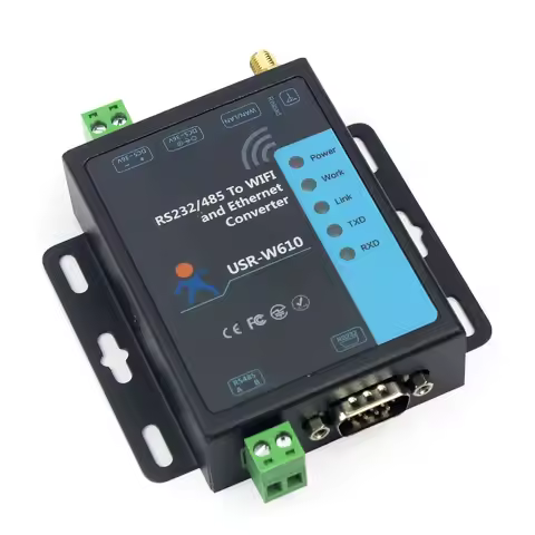 USR-W610 Industrial Serial to WiFi Converter with 1 LAN Port and Modbus RTU to TCP Support RS232 to 