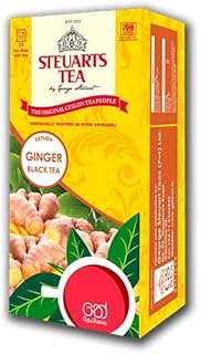 Steuarts Ceylon Black Tea with Natural Ginger Flavoured 20 Tea Bags 50 Grams