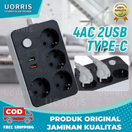 Stop Kontak Colokan Multiguna Multifungsi Kabel Power Socket High Quality Power Outlet 3 USB Tipe C 