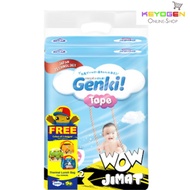 GENKI diaper TAPE New Launching on JULY 2021 - TWINPACK Mega pack M size 75pcs - FOC DIDI Thermal Lunch Bag
