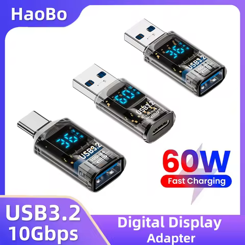 HaoBo USB3.2 Digital Display Adapter 4K@60Hz USB-C OTG for iPhone16 15 Pro Max Samsung iPad PC Lapto