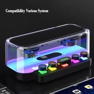 Wireless Bluetooth RGB Lights Gaming Speaker Stereo Subwoofer Transparent Support USB TF Play PC Sou