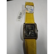 Alba Men AG8185X1 Jam Tangan Pria Original AG8185 Yellow Leather Kotak