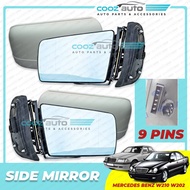 Mercedes Benz E-Class W210 W202 1993 - 2002 9 Pin Pins Power Heated Memory Side Mirror Complete Asse