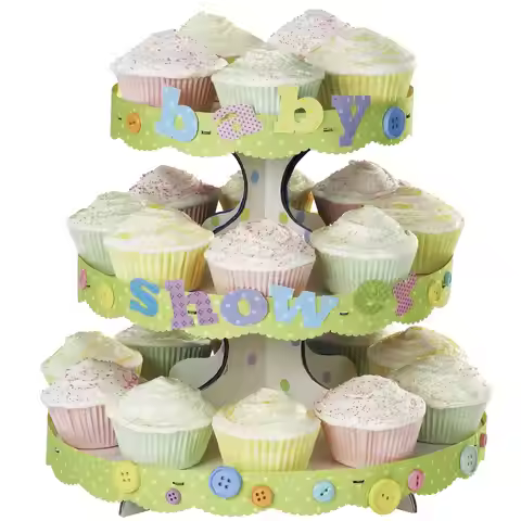 Cupcake 3-Tier Multipurpose Stand, White, 0.63 lbs, Display Cupcakes, Brownies, Cookies, Donuts, Tar