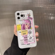 Art Retro Graffiti Label Girl Korean Phone Case For iPhone 12 11 Pro Max Xr X Xs Max 7 8 Puls SE  Cases Soft Silicone Cover