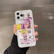 Art Retro Graffiti Label Girl Korean Phone Case For iPhone 12 11 Pro Max Xr X Xs Max 7 8 Puls SE  Ca