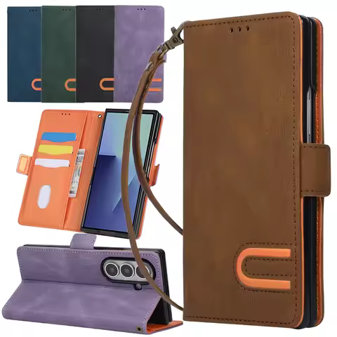 Strap Mobile Phone Case For Samsung Galaxy Z Fold8Ultra Fold7 Fold6 Fold5 Fold4 Fold3 Stand Phone Co